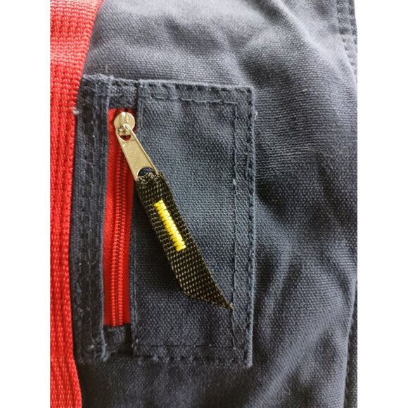 Rare! Vintage Serrio Backpack Has many pockets inside and out! Red and blue colo - Picture 9 of 11